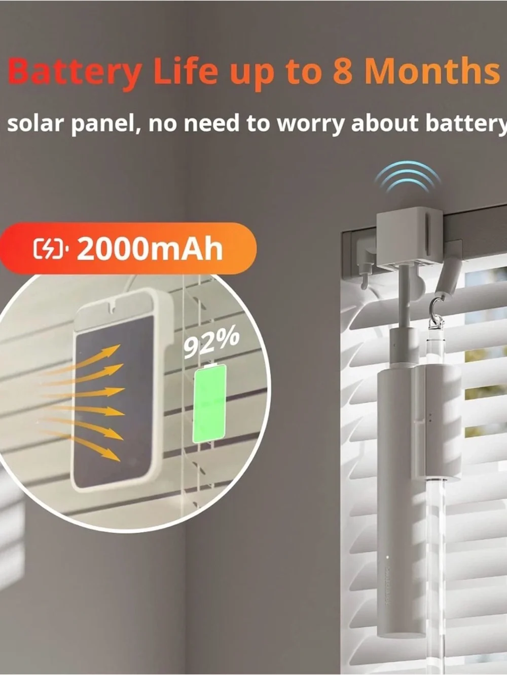 2 packs Smart Home Solar-Powered WiFi Curtain Motor - White